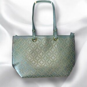 Gray Tote With Gold Accents NWOT